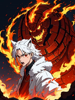 ancient Labyrinth, incredible Epic Red Dragon opened its mouth and spat golden flames at us::2 Demon Eyes in Flames, anime, Digital 2D, animated by Kyoto Animation, KyoAni, Studio Ghibli, Miyazaki, Nausicaa, animated by Madhouse INC, ????WHITE FOX, by Studio Trigger, by Laurie Greasley::2 designed by Tsutomu Niehi, Yuta Nakamura, Yoji Shinkawa, landscape, beautiful, gorgeous, dramatic lighting, rule of thirds, perfect composition, trending on ArtStation, 8k --no lines --no person --no blur --no blurry --no dof --w 1024 --h 2048