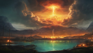 Background Illustration, concept-art, jpn, Nuclear contamination, Radioactive waters, Global map, disaster
