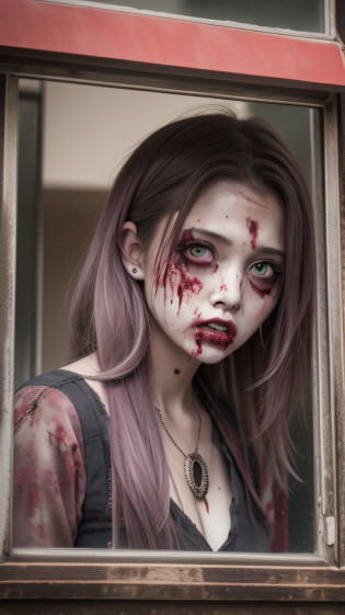 A high-definition photograph in general shot of several decomposing zombies, dressed in random clothes and very worn. The background is the ruins of an apocalyptic city and the photo was taken with a high-quality DSLR camera in 8K UHD resolution. The skin of the zombies are very worn like a current movie and the dim lighting adds a high quality and realistic feel to the photo. The style is raw, cruel and unfiltered, capturing the haggard, raw and realistic face of the zombies. The technique used is top-notch, capturing every detail and nuance of the decaying zombies' appearance.