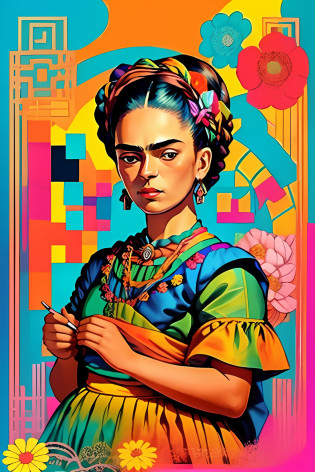 (Uma linda garota feliz andando em uma linda bicicleta com uma cesta repleta de flores coloridas ,seu vestido muito colorido repleto de flores)) - Criador: (Frida Kahlo 2023) ), Frida Kahlo aquilchoamento ,multidimensional geometric wall , arte, Chibi,
Yang08k, lindo, Colouring,
Primary works, qualidade superior, melhor qualidade, Arte Oficial, Beautiful and Aesthetic,)) ), ,,  Estofamento Frida Kahlo ,multidimensional geometric wall PORTRAIT, arte, Chibi,
Yang08k, lindo, (Colouring,predominante), laranja , portanto , ,vermelho e branco)
Primary works, qualidade superior, melhor qualidade, Arte Oficial, Beautiful and Aesthetic,