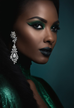 femme puissante, Femme de 31 ans, LONGS CHEVEUX NOIRS, serious face, sparkle in the eye, executive, Well-dressed woman, pagne, Femme noire, yeux bruns