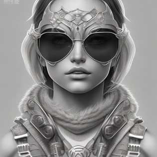 Midjourney style of detailed and concept art wearing red sunglasses prompts. | realistic character design | | highly detailed