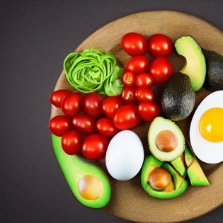 very healthy food plate with avocados, tomatoes, eggs and other healthy food, 8 k resolution, food photography, studio lighting, sharp focus, hyper - detailed