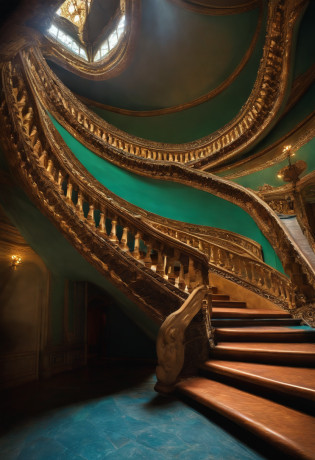 Infinite Staircase: Imagine a staircase that seems to endlessly ascend and descend simultaneously, creating an optical illusion of infinite space.