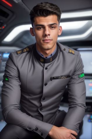 <lora:RNR-Marcus:0.7> RNR-Marcus, closeup photo of a 18yo boy,wearing office shirt and dress,shoulder black hair,in a spaceship, perfect gray iris,kinky smirk,looking at camera,extremely detailed,intricate,film grain,HDR, 4k,hyper realistic,cinematic lighting,photography