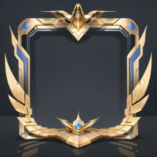 clean dark background, ??? , symmetry, (top center decoration:0.2), (faux wings),mechanical-like graphic textures, near future,honor,european style,gold and silver, class medal structure, phoenix shape graphic, golden material,  light  blue|inlaid gemstones,