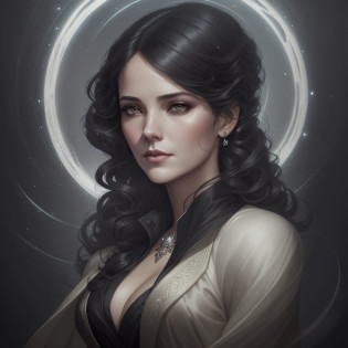 There is a woman in a white, black, middle-aged, slightly gray coat, Charlie Bowater character art, Tom Bagshaw Weta Studio, Artgerm and Tom Bagshaw, Charlie Bowater style, Tom Bagshaw artstyle, Tom Bagshaw style, Tom Bagshaw Artstyle, Charlie Bowater art style, Tom Bagshaw Donato Giancola
