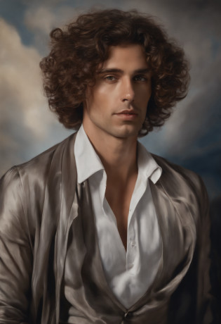 colorful pattern, Oil paintings by Flemish masters, surrealism, beau. 
Un homme Handom, 40 ans, shaven , curly short brown hair.Costume moulant noir, chemise coupe blanche. 
airy, Light in contrast, highly�detailed, Hyperrealistic, ultra HD, couleurs vives, highly�detailed, Dessin UHD, stylo et encre, composition parfaite, beautiful detailed intricate insanely detailed octane render trending on artstation, photographie artistique 8K, photorealistic concept art, soft natural volumetric cinematic perfect light
