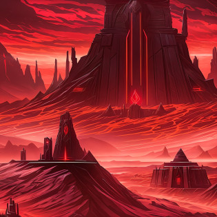 In the ancient world of Korriban, a Sith Lord stands tall amidst the hauntingly beautiful landscape of sand and ancient temples. Adorned in dark, flowing robes that billow in the desert wind, the Sith's presence exudes an air of sinister power. The crimson hue of the Sith's lightsaber glows with an ominous intensity, casting a haunting glow on the surrounding sandy terrain.

Korriban's temples rise like colossal sentinels, remnants of a forgotten era steeped in Sith history. The dark stone structures loom in the background, a testament to the Sith's connection to the ancient and powerful Sith Lords of old. The desert sands stretch endlessly, whispering the secrets of bygone civilizations and the dark rituals once performed in these sacred grounds.

The Sith Lord's eyes burn with a malevolent fire as the red lightsaber dances in the air, a deadly extension of the Sith's will. The swirling sand at the Sith's feet adds an element of mystique, creating an ethereal ambiance that heightens the sense of raw power and ancient knowledge.

In this striking artwork, the Sith from Korriban embodies the embodiment of the dark side of the Force, standing amidst the temples and sands that hold the echoes of Sith lore and legacy. The vivid contrast of the red lightsaber against the desert landscape serves as a captivating reminder of the Sith's relentless pursuit of power and dominance, an iconic figure in a world steeped in dark history and unfathomable secrets.