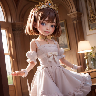 ((6year old girl:1.5)), 1 girl, loli, petite girl, complete anatomy, whole body, children's body, child, super cute, girl, little girl, beautiful girl,  beautiful shining body,
bangs,brown hair,high eyes,(aquamarine eyess), drooping eyes, petite,tall eyes, beautiful girl with fine details, Beautiful and delicate eyes, detailed face, Beautiful eyes, beautiful shining body, 
Smiles, happiness, 
Medieval European Coronation, Young Queen, Her Majesty the Queen, Castle, Queen's Costume, Audience Room,
natural light,((realism: 1.2)), dynamic far view shot,cinematic lighting, perfect composition, by sumic.mic, ultra detailed, official art, masterpiece, (best quality:1.3), reflections, extremely detailed cg unity 8k wallpaper, detailed background, masterpiece, best quality, (masterpiece), (best quality:1.4), (ultra highres:1.2), (hyperrealistic:1.4), (photorealistic:1.2), best quality, high quality, highres, detail enhancement,