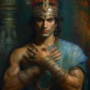 Krishna, ultra realistic, male, muscular, indian, perfect hands, perfect eyes, perfect face, tow arms, five fingers, perfect hands, sharpen, brilliant colors, show legs, orientalist, intricate, by William Blake Richmond, john william waterhouse, cinematic, hyper realism, dramatic lighting, photo - realistic, high detail, HD, 8K