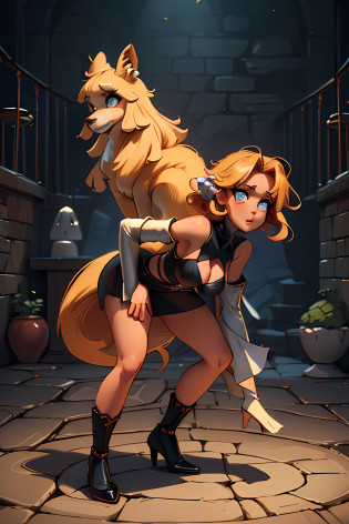Imaginez une oreille de renard?Fille avec de gros seins et une minijupe, 
(((roxanne from 