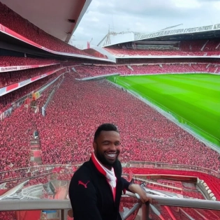 the background should be in arsenal stadium