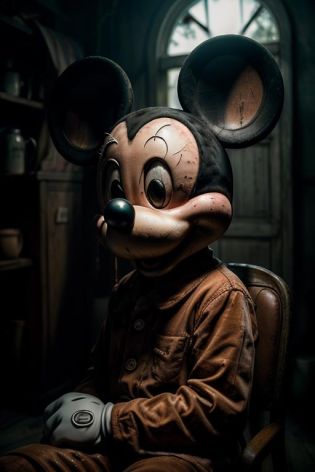 masterpiece, (photorealistic:1.4),creepy mickey mouse,  RAW photo, 8k uhd, ((film grain)) ,  <lora:mickey mouse:0.6>
