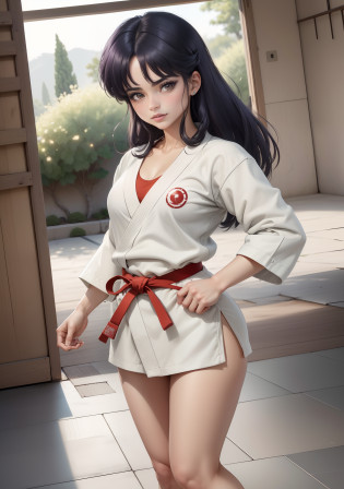 (Akanetendowaifu: 1), lindo, rostro enfadado, (uniforme karate corto: 1.2), pose dinamica,decidido, cabello corto, cabello largo,mirando al espectador, pose karateka patada al aire,pierna patada, gritando, rostro detallado hiperrealismo, ojos detallados,ojos brillantes, mujer hermosa, sonriendo, picardia,desafiante, patada al espectador, piernas hermosas,nsfw,Teaching legs, vestido corto, piel humeda,sudor, manos con cinco dedos

(realista: 1.2), (realismo), (obra maestra: 1.2), (mejor calidad), (ultra detallado), (8k, 4k, intrincado), (disparo de cuerpo completo: 1), (disparo de vaquero: 1.2), (85 mm), light particules, luci, (muy detallado: 1.2), (cara detallada: 1.2), (degradados), nsfw, ojos coloridos y detallados,

(Fondo gimnasio dojo karate), (fondo detallado), paisaje detallado, (Angle Dynamic: 1.2), (dynamic  pose: 1.2), (regla de third_composition: 1.3), (Line of action: 1.2), plano amplio, solo, daylight, luz espectacular,jardin japones, nocturno,estanque peces