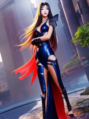 solo gorgeous ninja girl with long silver hair and purple eyes with empty hands, (sultry flirty look), red on blue, ((standing| walking in sunny park with cherry trees)), medium breasts, cute natural makeup, stunning ancient urban upscale environment, elegant, sexy, beautiful symmetrical face, ultra high resolution, highly detailed, intricate, sharp focus, max clarity, (center image composition), ultra realistic, photo realistic, (digital anime painting), ((professionally color graded)), (soft diffused light), (volumetric fog), medium shot, mid shot, hdr, 8k, 4k, by sakimichan, by stanley (artgerm) lau, by axsens, by zumidraws, by liangxing, by alexander dihn, trending on artstation, trending on cgstation