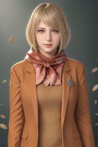 (masterpiece:1.2),best quality,high resolution,unity 8k wallpaper,(illustration:1),perfect lighting,photo_\(medium\),photorealistic,realistic,
1girl, solo,  looking at viewer, outdoors,dark_shot, <lora:ashley:0.6>ashley graham, yellow clothes, green plaid skirt, 1girl, blonde_hair, feathers, green_eyes, looking_at_viewer, paradis_military_uniform, realistic, short_hair, solo, swept_bangs, upper_body, 1girl, solo, looking_at_viewer, short_hair, blonde_hair, green_eyes, jacket, upper_body, scarf, lips, leaf, freckles, red_scarf, realistic, Background