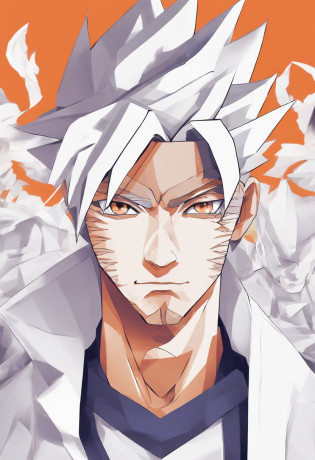 Close up portrait of a person in a white shirt and orange pants, uzumaki naruto, Naruto, naruto artstyle, from naruto, The Joker(As Naruto), Pain from Naruto, Kakashi, uzumaki, ninjartist, shinobi, Hinata Hyuga, Hatake Kakashi, Nine Tails, anime styled?, Anime / Manga, shoun, Anime Character?Near the future?fantastic landscape