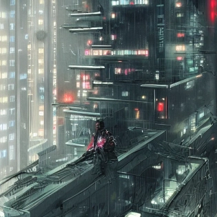 detailing two cyborgs drawing in an apartment overlooking a cyberpunk city, standing hair line Sheen Holographic Futuristic sci-fi fashion cyberpunk, (neotokyo), synthwave, (aesthetics), futuristic, bladerunner movie scene by ismail inceoglu dragan bibin hans thoma greg rutkowski Alexandros Pyromallis Nekro Rene Margitte illustrated Perfect face, fine details, realistic shaded, fine-face, pretty face sharp chine