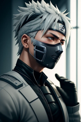 ((kakashi)), complex 3d render ultra detailed of a beautiful porcelain profile man android face, cyborg, robotic parts, 150 mm, beautiful studio soft light, rim light, vibrant details, luxurious cyberpunk, lace, hyperrealistic, anatomical, facial muscles, cable electric wires, microchip, elegant, beautiful background, octane render, 8k