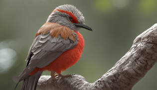 Bird of the spice African herrerito color white face with gray stripes and part of the body behind , en la parte de adelante color limon que este en un arbol  sea el protagonista principal Renderizado realista natural, fotorrealista altamente detallado, render fotorrealista, Arte conceptual fotorrealista, Render hiper real, Renderizado 3D realista rojo, Aves f CGsociety, Imagen fotorrealista, fotorrealista altamente detallado, Renderizado detallado hiperrealista, Imagen detallada fotorrealista, Red bird, super detailed render, Renderizado de alta calidad