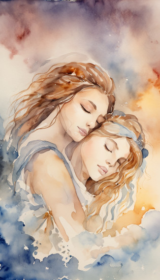 ?masterpiece, Highest Quality, MovieSteel, 1woman, Cloud Girl, Floating in the sky, close-up, brightness, happiness, Warm and soft lighting, sunset, Sleeping, Sleep on your stomach, sleep, eyes closed. (sparks:0.7)