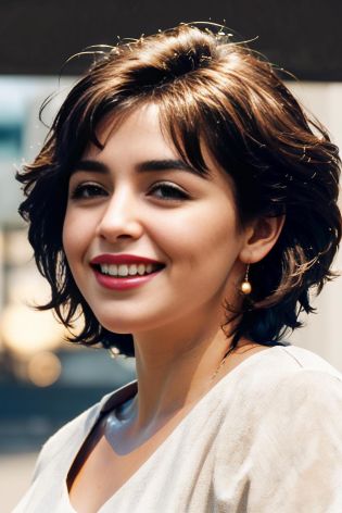 <lora:MARADONA:0.55> a young samoan woman with (bob hairstyle:1), eyeliner, (straight eyebrows:1.4), (thin upper lip:1.4), (bottom heavy lip:1.4), (Aquiline nose:1.4), (skin tone big mole bump on smile line), big, grinning, wide open eyes, best artist, (slightly larger nose:1.2), chubby, thicc