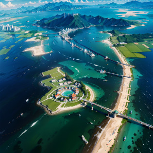 Small country?polis?8K?HighestQuali?incomparable beauty?tmasterpiece?exuberant?great outdoors?Full of life?absurderes, A high resolution, (offcial art, Beautiful and aesthetic:1.2),  Blue sky, Water Effects, Ripple effect, (flower effect: 0.65), Light effects?Chatan is a country rich in natural beauty?It is rich in various precious minerals and resources?In this rich land?exuberant?Crystal and emerald?These resources do not only increase the country?It has also brought prosperity to the local people?

As a country rich in natural beauty and resources?Beigu has become a tourist destination that many tourists yearn for?People can enjoy the beautiful nature here?Feel the gift of nature?ao mesmo tempo?Featured resources have also attracted many merchants and investors to seek cooperation?Bring prosperity and development to the country?

generally?It is a country full of life and beauty?The people here live a prosperous and happy life?We also welcome tourists and investors from all over the world to invest?