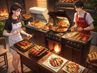 (realism: 1.4), food, barbecue, skewers