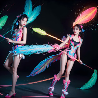 masterpiece, top quality, best quality, neon official art, beautiful and aesthetic:1.2), beutiful chines women bai lu(1girl:1.3), extremely detailed,(fractal art:1.1 neon ),(colorful:1.1 neon)(flowers:1.3 neon ),highest detailed,(zentangle neon:1.2), (dynamic pose), (abstract neon  background neon:1.3), (shiny skin), (many colors:1.4 neon )full hd, ,(earrings), (feathers:1.5) , (Flamethrower:1.3),neon red background  neon ,Phoenix dress neon,Neon,full HD