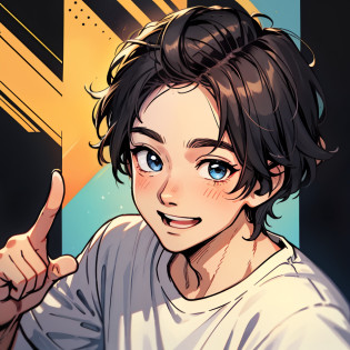 1 Handsome adult male?White T-shirt?Disney  style?Black strokes?various emotions?8K,Very short hair?healer?Look here?The forehead is protruding?A smile?Pointing?forefinger