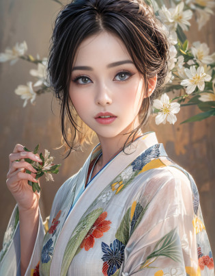 (Beautiful model who appeared in an singlet kimono worn under kimono commercial, The front of the kimono is elegantly closed, beautiful straight long black hair), solo, ((face is 80% beauty and elegance, 20% pretty and cute:1.5)), clear eyes, (detailed eyes, light green eyes, bright pupils), Double Eyelids, (sexy lips with a little thickness:1.2), ((Highly detailed and amazingly high resolution linen single kimono:1.2)), Highly Detailed Face Texture, striking body shape, curvy and very attractive woman, high-resolution RAW color photo pro photo, BREAK ultra high-resolution textures, High-res body rendering, big eyes, unparalleled masterpiece, incredible high resolution, super detailed, stunning ceramic skin, BREAK ((In this photo, she is wearing a see-through single kimono made of very thin linen fabric:1.5)), ((The main color is white, and a  water pattern is drawn in see-through white:1.2)), (A carefully crafted classic and traditional Japanese single kimono), ((a flowing water pattern made of mesh:1.2)), ((The fabric is made of very thin linen and feels cool)), BREAK ((Best Quality, 8k)), Crisp Focus:1.2, (Layer Cut, Big:1.2), (Beautiful Woman with Perfect Figure:1.4), (Beautifully shaped breasts:1.3), Slender waist, (Correct hand shape:1.5), (Full body shot | cowboy shot)