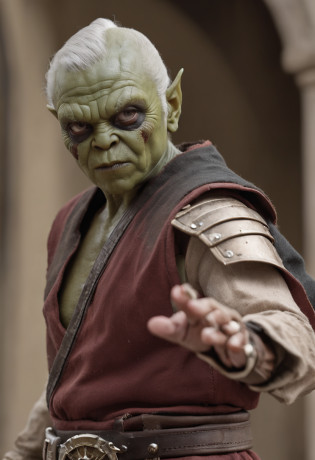 Yoda as mortal combat character, dressed in mortal combat clothing, (mortal combat clothing:2), (full body image 2)
