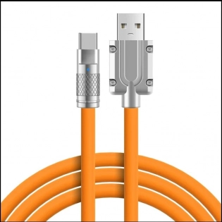 marketplace card, cyberpunk style, USB type C super fast charging cable, 6A 120W, indicator