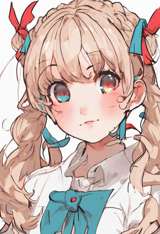 Style drawing of a girl with red knots on her ears, ?syan hair?Cute face?Shy and flustered look?Be red in the face?small curvy loli, soft anime illustration, splash art anime loli, Lori, Cyan hair, Nice art style, offcial art, small loli girl, anime moe art style, bow ribbon, zerochan art, and the sun was shining brightly?Light and Shadow Details?Shaggy lynx ears?One small foot wears white socks?Shy eyes?There is a fluffy lynx tail