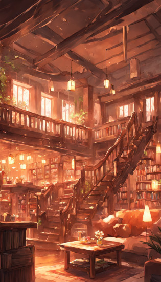 There is a living room?There are a lot of books on the shelves, cozy cafe background, cozy place, cozy environment, designed for cozy aesthetics, Relaxing concept art, cozy home background, Cozy atmosphere, pleasant cozy atmosphere, highly detailed scenario, a multidimensional cozy tavern, cozy and peaceful atmosphere, cozy living room background, cozy environment, cosy atmoshpere, highly detailed environments