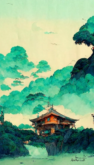 Fantasy landscapes set in China, Chinese temple, Asian anime like, Asian anime film drawings::1. 5, Japanese anime film drawings::1. 7, Satoshi Imamoto's anime::1. 3, grand scale, ancient Chinese bronzes, cyber Chinese cities::-1 Japanese anime style vivid and flat coloring::1. 6 Japanese anime style coloring with delicate line drawings::1. 6 Clear shading? --aspect 9:16