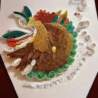 paper quilling, paper cut art, paper illustration, Turkey, thanksgiving, very detailed, 8k --v 4