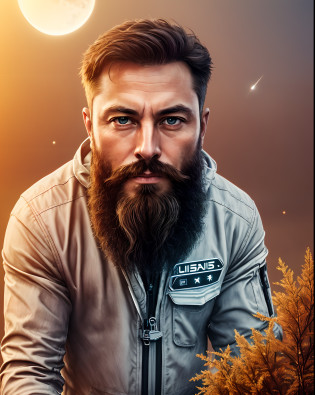 (best quality,4k,8k,highres,masterpiece:1.2),ultra-detailed,(realistic,photorealistic,photo-realistic:1.37),HDR,UHD,studio lighting,ultra-fine painting,sharp focus,physically-based rendering,extreme detail description,professional,vivid colors,bokeh,portrait,Elon Musk,futuristic technology,innovation,billionaire,visionary,intelligent,bearded,curious expression,intense gaze,modern suit,businessman,The viewer,reflection,transparent,immersive,sense of awe,innovative gadgets,space exploration,rocket,planet Earth,ambitious,electric vehicles,solar energy,green future,technology-driven,leader,leadership,innovator,mindful,forward-thinking,space travel,scientific advancements,colonization of Mars,transcendent,entrepreneur,future-focused,genius,stellar,galaxy,star-filled background,inspiring,revolutionary,game-changer,genius mind,forward-looking,ambitious ideas,daring exploration,disruptive,groundbreaking,experimental,inspirational journey,exploration of the unknown,limitless possibilities.