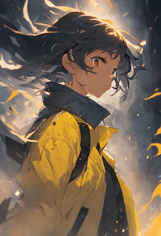 A closeup of a 27-year-old with glasses and a yellow jacket, Brasil, S�o Paulo, academia, inspired by Almeida J�nior, edu souza, Brasil, Asao Urata | |, sao paulo, Directed by: Fernando Gerassi, ou, Esuthio, by Almeida J�nior, Sempe, piece of master, description, Ando Tadao