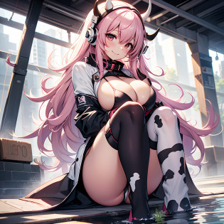 Big anime girl posing on white background, super sonico, oppai, Big breasts!, Big breasts!!, Seductive Anime Girl, Ecchi, The Naked Goddess in Anime, Ecchi anime style, [ 4 k digital art ]!!, Chic, oppai proportions, with a big chest , Collar with cowbell,?Cow print bikini, opens his eyes wide, back lighting, chest protrudes, Straight hair in pink color, Longhaire, Big ass, Slouched, Put your hands on the ground between your knees, Sit up, Pinch your chest with your upper arms,?chest pops out, Open your legs and kneel, huge smile, perspiring, Strong backlighting, red tide, Long gloves with cow prints , Cow print tights, soaked, Milk baths, Large public bath, Take a shower of milk, Distorting with wide-angle lens, Composition looking down from above