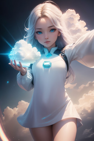 (( cloud holding a cute cloud )) (High Dynamic Range), Ray tracing, NVIDIA RTX, Ultra HD, Unreal 5, Subsurface Dispersion, PBR texture, Post-processing, Anisotropic filtering, Depth of field, Maximum sharpness and sharpness, Multi - Layered texture, albedo and mirror mapping, surface shaders, accurate simulation of light-material interaction, octane rendering, dichroic lighting, low ISO, white balance, rule of thirds, wide aperture, 8K RAW, sub-pixel efficiency, sub-pixel wrap , (Luminance Particles: 1.4), {{Masterpiece, Best Quality, Highly Detailed CG, Unity 8k wallpaper, 3D, Cinematic Lighting, Lens Flare}},