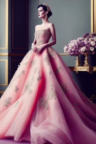 masterpiece of gorgeous woman with Debussy Dior gown colored, (symmetric), (exceptional, best aesthetic, new, newest, best quality, extremely detailed, )wdgoodprompt, haute couture style, magazine photography