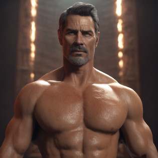 (professional 3d render:1.3), (Realistic:1.3), most beautiful artwork photo in the world, features tanned and shiny men, ((A middle-aged melancholy Caucasian man wears an (underwear:1.4), (black slicked back hair:1.3), (trimmed stubble:1.3), (tanned skinny body:1.4), (barefoot:1.2), (full body shot:1.3), standing in the church, repentance, repent, penance)), tanned skin, bronzed skin, sweaty body, tanned body, (full body 8k unity render), action shot, skin pore, very dark lighting, heavyshading, Detailed, Detailed face, (vibrant, photograph realistic, Realistic, Dramatic, Dark, Sharp focus, 8K), (Intricate:1.4), decadent, (Highly detailed:1.4), Digital painting, rendering by octane, art stations, concept-art, Sharp focus, illustration, Art germ, (loish:0.23), wlop, and greg rutkowski and alphonse mucha gracias,(Global illumination, Studio light, volumetric light), CGSesociety,art stations, full body, bare feet,