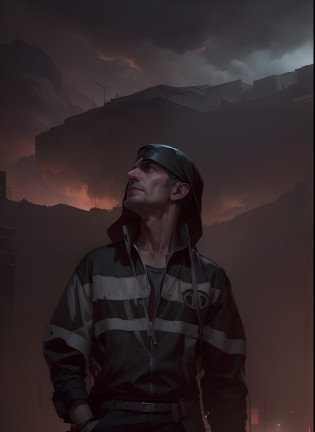 there is a man on street, background of resident evil game, concept art like ernest khalimov, resident evil virus concept art, stylized urban fantasy artwork, resident evil inspired, photorealistic dark concept art, character art the cont, resident evil --auto