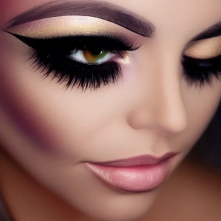 a woman makeup to the glam nigth