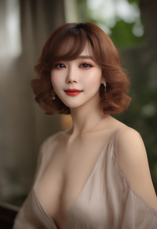 female pervert?Upper body?full body Esbian?A smile??(8K?Raw photography?top-quality??masterpiece:1.2)?(realisitic?photoRealstic:1.37)?Live Action?short-hair?Bust 75cm