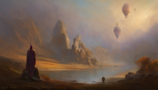 Stuart Lippincott style?God Online?in awe?Light?The sacred world?Floating huge futuristic statues?Skysky?Awe-inspiring and peaceful?Detailed composition?Subtle geometric elements?refuge?Fresh and soft atmosphere?amber hues?A huge statue surrounded by villains?Fluid?Powerful?Small size?Yuri Shudov style?Philip McKay style?Works of masters?????HighestQuali?8K