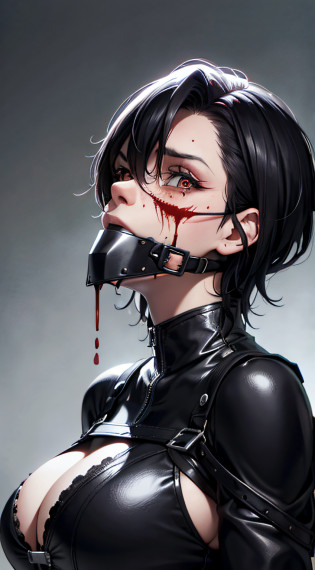 bdsm, schwarzes haar, Tormenting expression, peitschenhiebe auf der haut, Blood on the body, weiche haut, weinend, nass, feucht, weinend, vergewaltigt, zerissende kleidung, bettelnt, dunkel, bdsm, festgekettet, Overweight, big boobs, Skin is constricted, folter, geq�lt, blutig, nebel, gag
