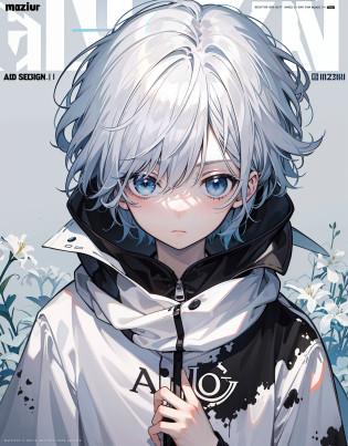 Need?Highest image quality?poster for?ads?MagazineCover?design sense?title page?Reallightandshadow?The boy with white hair